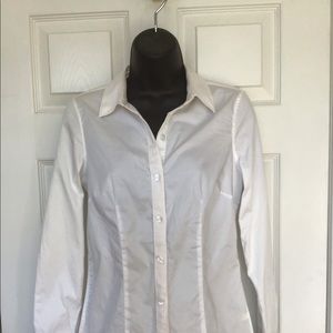 Ladies Petite Medium White Long Sleeve Shirt